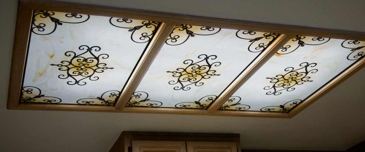 ceiling fluorescent light bronze kitchen